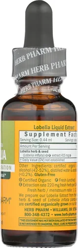 Miniatura 7 de Herb Pharm Gotas de extracto líquido de lobelia orgánico certificado para apoyo del sistema musculoesquelético, 1 onza
