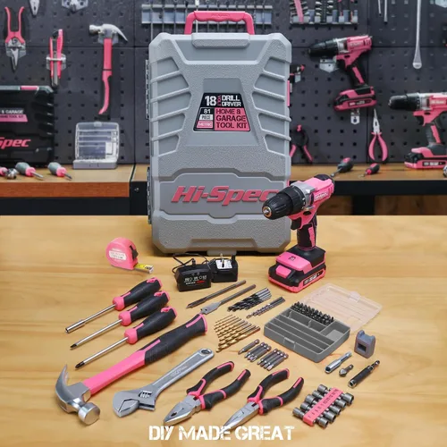 Miniatura 7 de Hi Spec - Kit de herramientas para el hogar rojo de 35 piezas con destornillador eléctrico recargable por USB de 3,6 V Fácil reparación