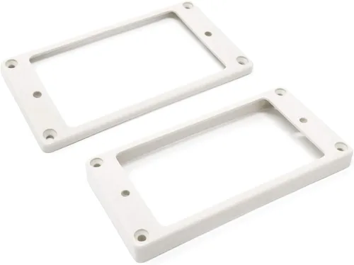 Juego de anillos de montaje Humbucker con fondo curvado blanco (puente y cuello) compatible con Epiphone Guitars HR1800C-WHT