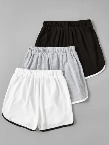 Miniatura 2 de SHENHE Pantalones cortos de delfín elásticos de cintura alta para niña de 3 piezas