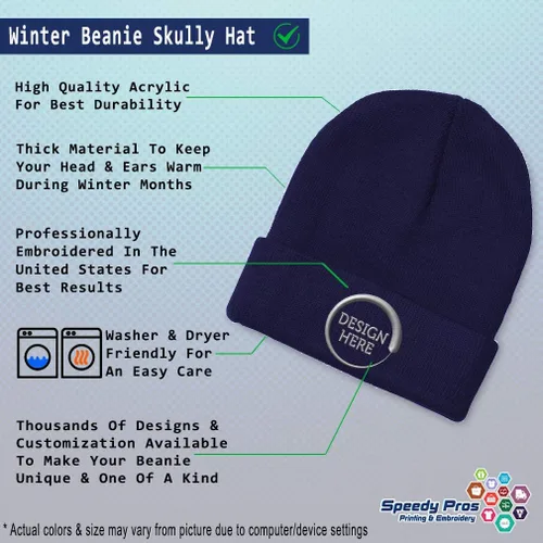 Miniatura 33 de Gorro de invierno para hombres y mujeres, gorro de acrílico con texto personalizado personalizado