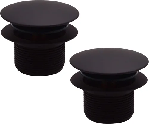 Miniatura 20 de Westbrass D398R-62 Tapón de drenaje de bañera con punta de hongo de rosca gruesa NPSM de 1-1/2 pulgadas, negro mate Mate negro