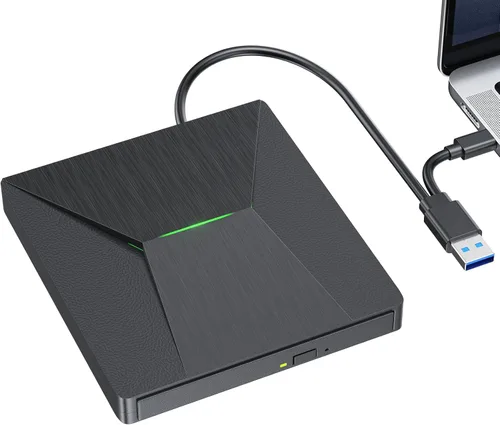 Unidad Bluray externa USB 3.0 y tipo C, grabadora externa de CD y DVD Bluray y reproductor blu ray para PC, lector de discos Blu Ray compatible con