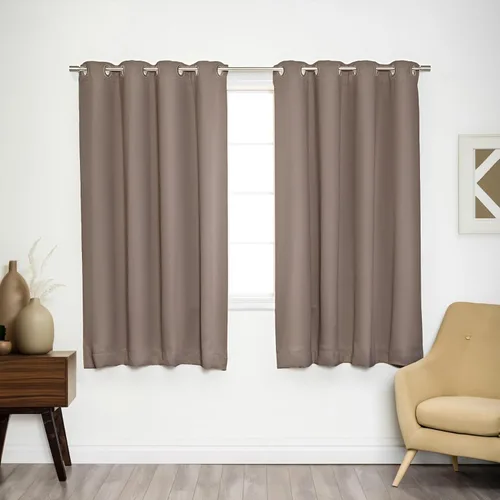 Miniatura 46 de Best Home Fashion Cortinas Opacas 2 Paneles - Tratamiento de Ventana con Aislamiento Térmico Premium Cortinas Opacas para Dormitorio - Parte Castaño