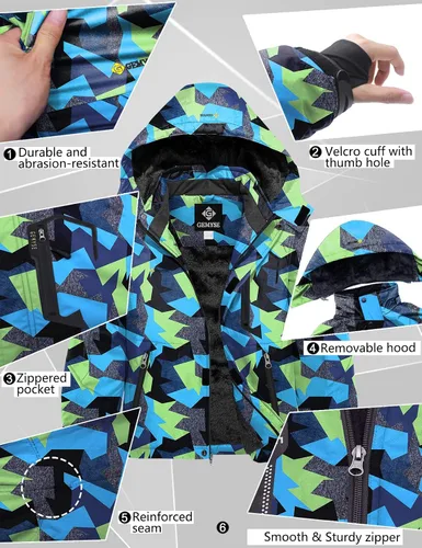 Miniatura 6 de Chaqueta de esquí impermeable para niño con capucha GEMYSE