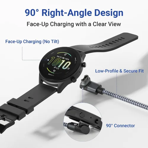 Miniatura 5 de Itramax Cable de carga USB C 2 en 1 para Garmin Watch de 4 pies, cable de alimentación de carga USB para Garmin Fenix 8 E 7 7X 7S 6 Solar