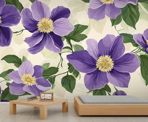 Miniatura 15 de Mural de pared floral retro, papel tapiz rústico floral de bar, flores abstractas 3D, impermeable, para cafetería, restaurante, sala de estar