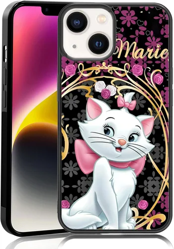 Miniatura 101 de Elegante funda de teléfono con diseño de gato Marie compatible con iPhone 11, funda de encaje dorado para iPhone, a prueba de golpes, rosa fucsia