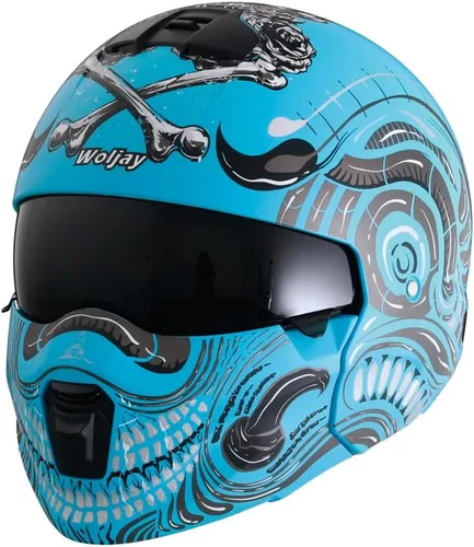 Casco de cara abierta de cara completa, cascos modulares de motocicleta con luz LED para adultos, unisex, para adultos, scooter, bicicleta de calle,