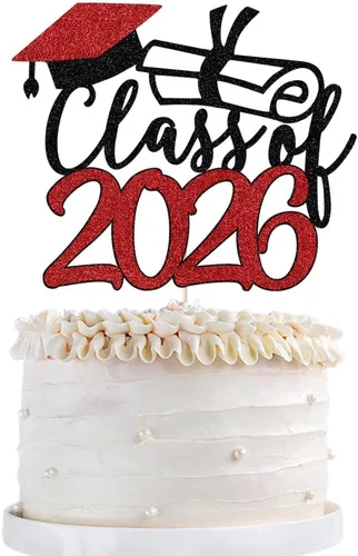 Miniatura 17 de Gold Class of 2025 - Decoración para tartas de graduación con purpurina para la clase de 2025, suministros de fiesta de graduación – Graduados