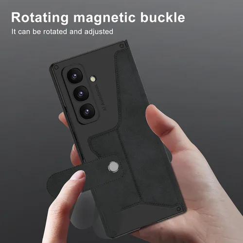 Miniatura 3 de Funda protectora de cuero para Samsung Galaxy Z Fold 7 con ranura para lápiz capacitivo y S-Pen (ranura extraíble para bolígrafo y S-Pen)