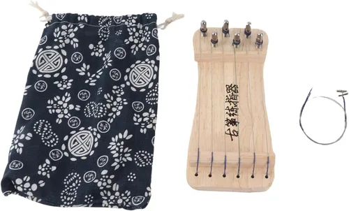 Miniatura 3 de Guzheng Entrenador de dedos Guzheng Código Fortalecedor Ejercicio de Madera Protable 6 Cuerdas Mini Guzheng Herramienta de práctica de dedos