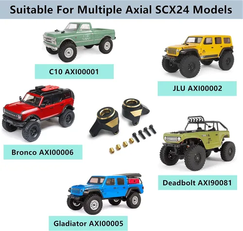 Miniatura 3 de MORLORDY 2 nudillos de dirección delantera de latón RC para 1/24 RC Crawler Car SCX24, accesorios de actualizaciones, color negro