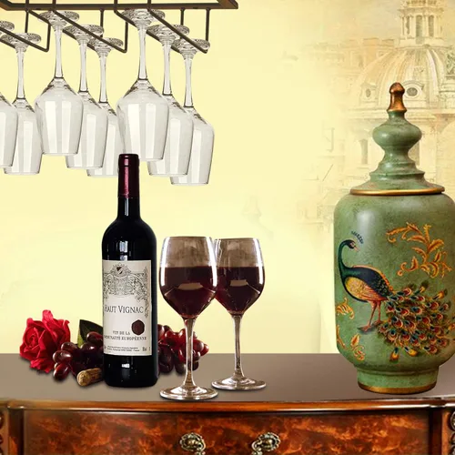 Miniatura 7 de MOCOUM Estante para copas de vino debajo del gabinete, soporte para copas de vino, soporte de alambre para copas de vino, colgador de almacenamiento