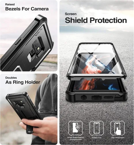 Miniatura 7 de Dexnor Funda de cuerpo completo para Samsung Galaxy Note 9/6.4 pulgadas, [protector de pantalla y soporte integrados] resistente protección de grado