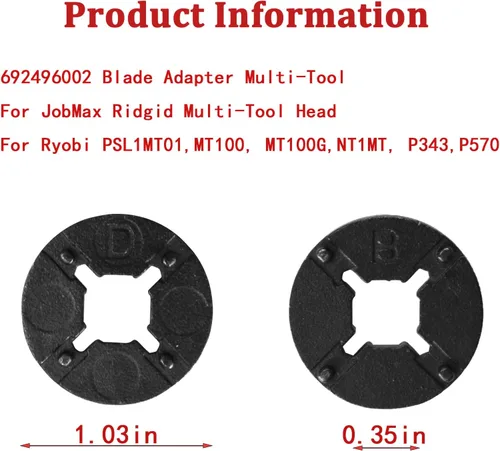 Miniatura 3 de 692496002 Adaptador de cuchilla multiherramienta para RID-GID JobMax Ridgid Multi-Tool Head Reemplazo Ryobi Cabezal multiherramienta PSL1MT01
