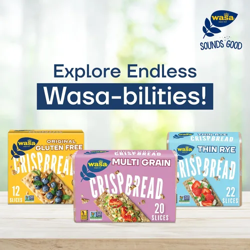 Miniatura 9 de Wasa Crisp'n Light - Pan crujiente de 7 granos, 4.9 onzas (paquete de 4), galletas, ingredientes sin OMG, mezcla de 7 granos, 20 calorías por
