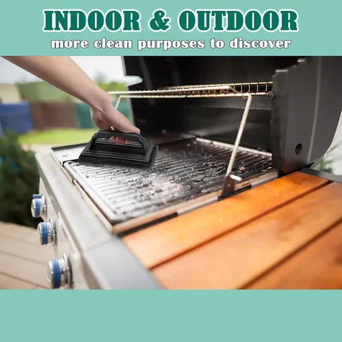 Miniatura 8 de HaSteeL - Kit de limpieza de 4 piezas, limpiador de parrilla HaSteeL con asa, cepillo de limpieza de parrilla superior plana resistente