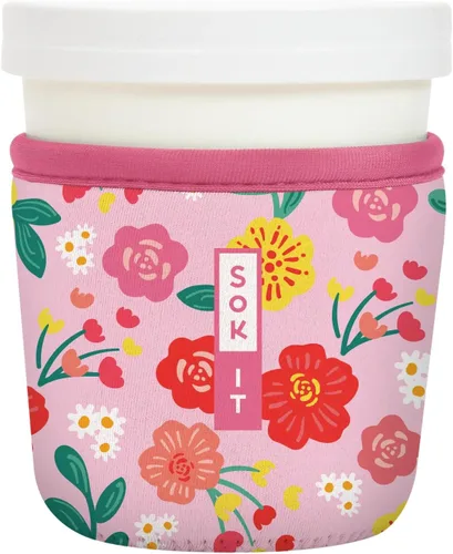 Miniatura 7 de Sok It IceCreamSok - Funda de neopreno aislada (flores abstractas, pintas de helado cónicas)