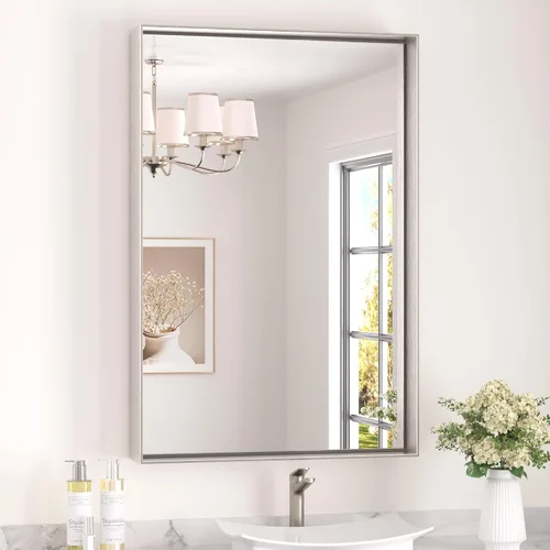 Miniatura 96 de Keonjinn - Espejo rectangular con marco negro para baño de 40 x 30 pulgadas, espejo de pared para sobre el lavabo, espejos de tocador de metal