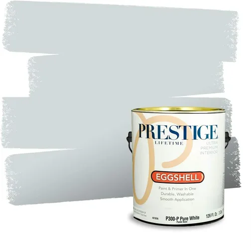 Miniatura 1458 de Pintura Exterior + imprimación PRESTIGE, todo-en-uno, 1 galón, acabado mate, color comparable al Valspar* Royal Gray* VS151-Gris real