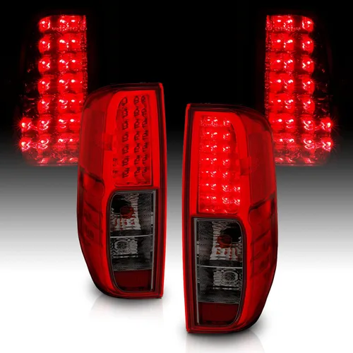 AmeriLite para 2005-2021 Nissan Frontier 2009-2012 Equator, conjunto de luces traseras de freno LED rojas parahumo, para lado del pasajero y Rojo