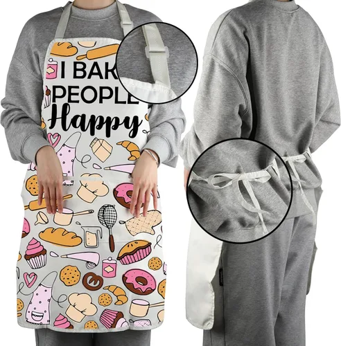 Miniatura 5 de G2TUP Regalo para hornear I Bake People Happy Delantal con bolsillos Cocina Pastelería Chef Regalo Amante Regalo para Panadero