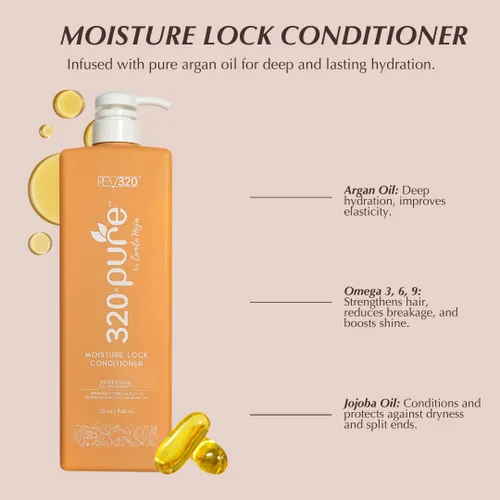 Miniatura 4 de 320Pure - Acondicionador de bloqueo de humedad de 32 onzas, acondicionador hidratante para el cabello para mujeres y hombres, sin sulfatos, fórmula