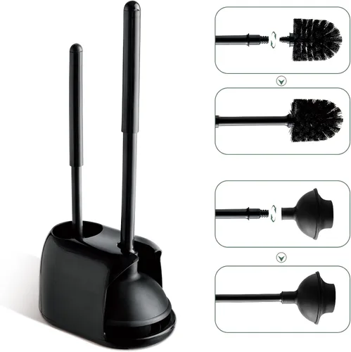 Miniatura 7 de Eyliden Desatascador y Cepillo de Inodoro, Juego de Cepillo Desatascador de Taza de Inodoro 2 en 1 con Soporte, Herramientas de Limpieza de Baño