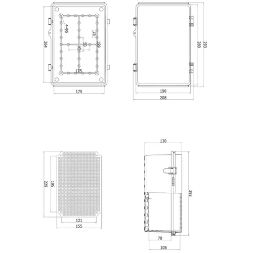 Miniatura 6 de Caja Eléctrica Impermeable para Exteriores Caja de Conexiones Resistente a la Intemperie IP67 Carcasa de Plástico ABS Caja de Proyecto