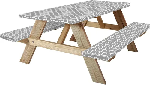 Miniatura 16 de Funda para Mesa y Banco de Picnic de 5 Pies, Esenciales de Camping Equipo para RV, 60 Pulgadas Impermeable Resistente al Viento Mantel Exterior