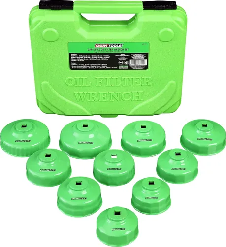 OEMTOOLS 87151 Juego de llaves para filtro de aceite de 10 piezas, juego de extracción de filtro de aceite para trinquete de 3/8 pulgadas para una