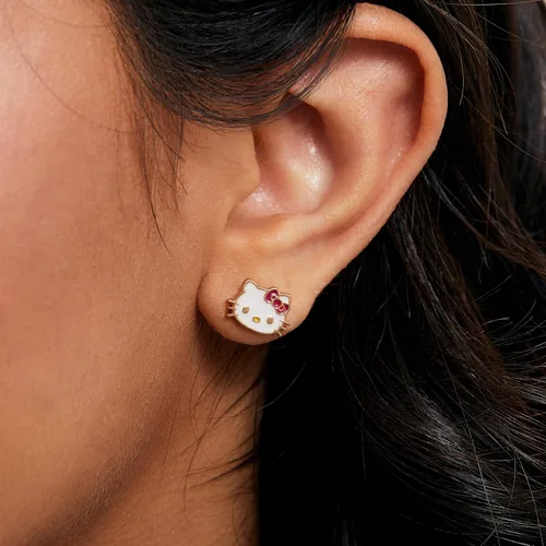Miniatura 3 de Hello Kitty Juego de joyas para niñas, 18 pulgadas + 3 pulgadas, collar y aretes para niñas, regalos, Sin gemas.