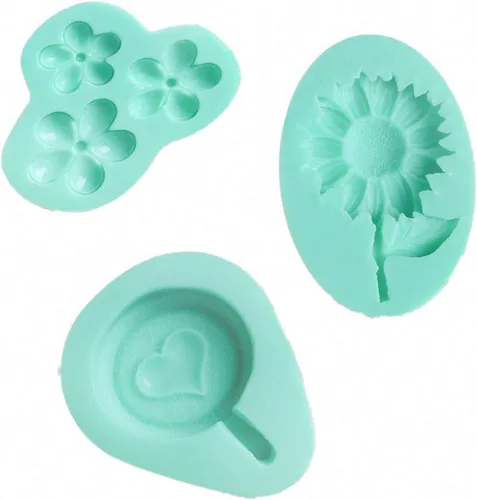 Miniatura 17 de Molde de fondant para bricolaje, flores, cola de sirena, hojas, lindo molde de silicona para pastel de caramelo de chocolate, vela de arcilla hecha