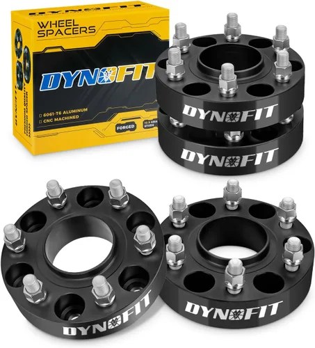 Dynofit espaciadores de rueda de 1.5 pulgadas 6x5.5, 4 unidades, con pernos M14x1.5 de 6x139.7, espaciador forjado centrado en el cubo de 78.1mm de
