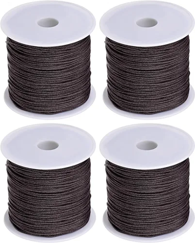 Miniatura 17 de HARFINGTON 4 rollos de hilo de nailon para anudar 0.031 in, 50 yardas de nailon trenzado para manualidades, cuerda de satén para pulsera, collar