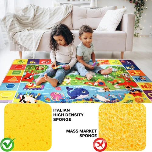 Miniatura 6 de QUOKKA Alfombra de juego para bebé para piso, alfombra ABC de superficie de felpa súper suave para niños pequeños y bebés, extra gruesa