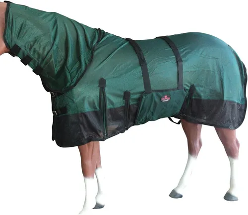 Miniatura 14 de HILASON Hoja de mosca de caballo con protección UV, malla transpirable, mosquito, primavera, alfombra de caballo de verano, alfombra de mosca