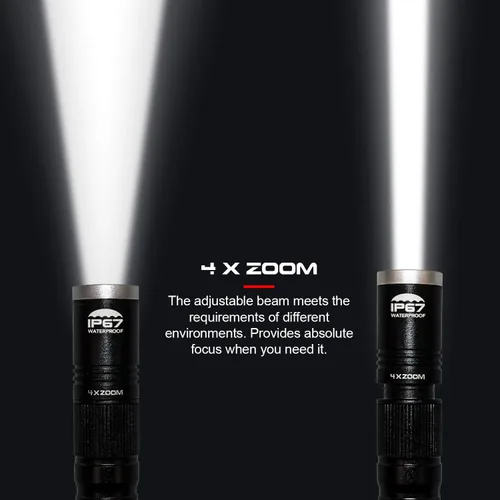 Miniatura 10 de okcomuy Linterna de Lápiz Recargable IP67 Impermeable con Clip de Bolsillo 4-Zoomable, Linterna de Bolsillo Perfecta para Inspección, Trabajo