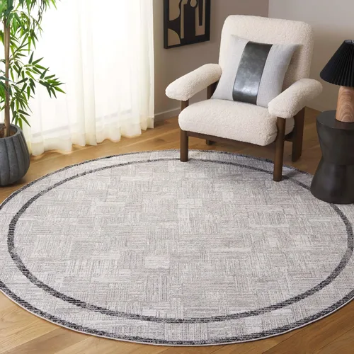 Miniatura 5 de SAFAVIEH Jade Collection - Alfombra de área de 4 x 6 pies, color marfil y beige negro, diseño de borde, ideal para zonas de alto tráfico en sala