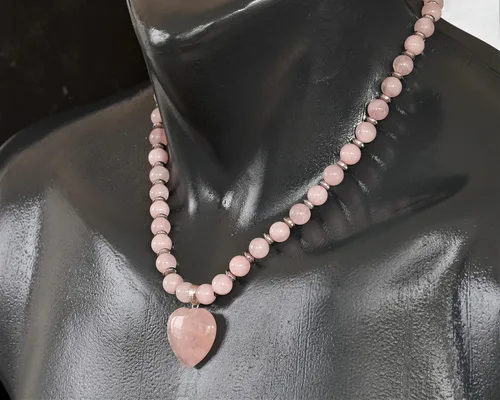 Miniatura 20 de Colgante de corazón de aventurina natural, Collar de cuentas de aventurina genuina, Collar de piedra verde, Collar de piedras preciosas, Cuentas