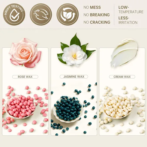 Miniatura 3 de Perlas de cera Lifestance para depilación bikini brasileño - 300 g de cera dura para depilación en cara, cuerpo, piernas - Perlas de cera
