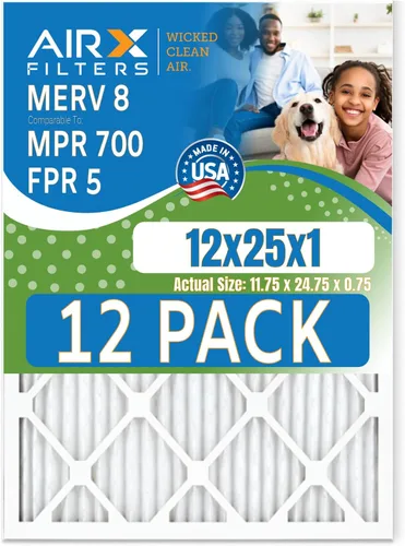 Miniatura 24 de Filtro de aire de 10 x 10 x 1 pulgadas con clasificación MERV 8, paquete de 12 filtros de horno comparables a MPR 700 y FPR 5, fabricado en Estados