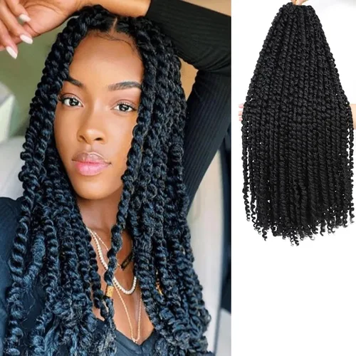 Miniatura 23 de Cabello Corto PassionTwist de 8 Pulgadas Cabello Pre-retorcido Passion Twists Cabello de Ganchillo Pre-enrollado Cabello Rizado de Ganchillo para 1b