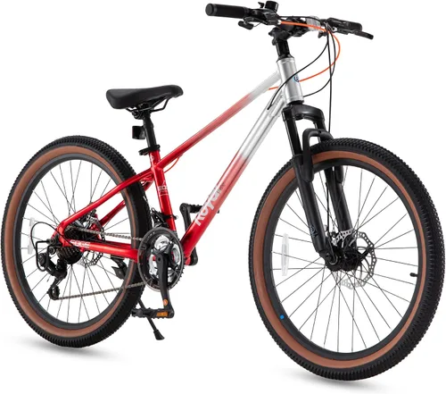 Miniatura 12 de RoyalBaby Bicicleta de montaña para niños y niñas, bicicleta ultraligera de aluminio con ruedas de 20 a 26 pulgadas para niños de 6 a 14 años