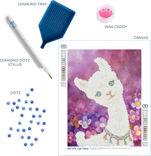 Miniatura 4 de DIAMOND DOTZ Lulu - Kits de pintura de diamantes de llama para adultos, kits de arte de diamantes, un kit de manualidades creativo relajante