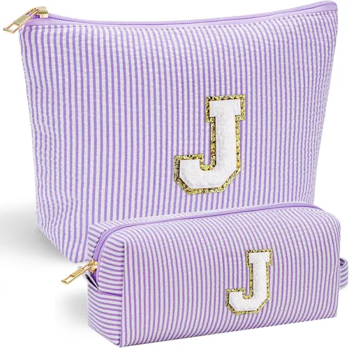 Miniatura 135 de YOOLIFE Regalos del Día de la Madre para mujeres, bolsa de maquillaje con inicial, bolsa de cosméticos, bolsa de maquillaje de viaje, regalos Rosado