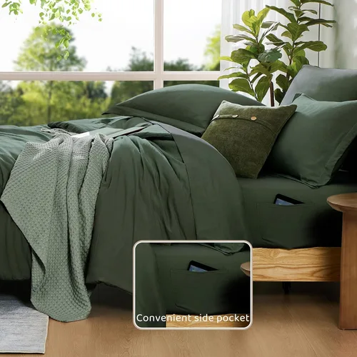 Miniatura 6 de WRENSONGE Juego de edredón individual - 5 piezas Bosque Profundo Cama individual en una bolsa, juego de cama individual XL para todas las estaciones