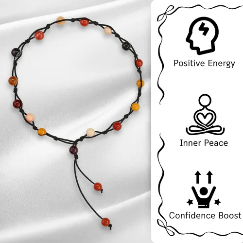 Miniatura 180 de Amazing Gemstone Crystal Anklet Ankle Bracelets for Women - Waterproof Beaded Healing Crystal Anklets, Plus Size Chakra Gemstone Bead Anklet