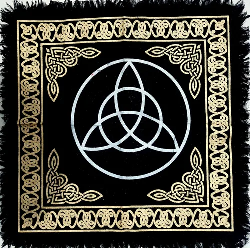Miniatura 37 de CRAFT KALA Tela de altar planetas espirituales, estrellas rituales y galaxia, hermoso sistema solar, sistema solar, oro y plata, 24 x 24 pulgadas